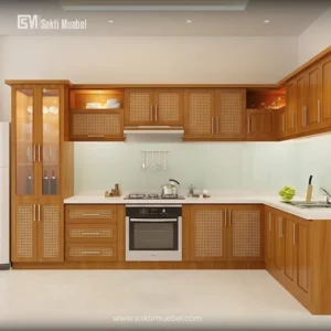 Kitchen Set Jati Kombinasi Rotan